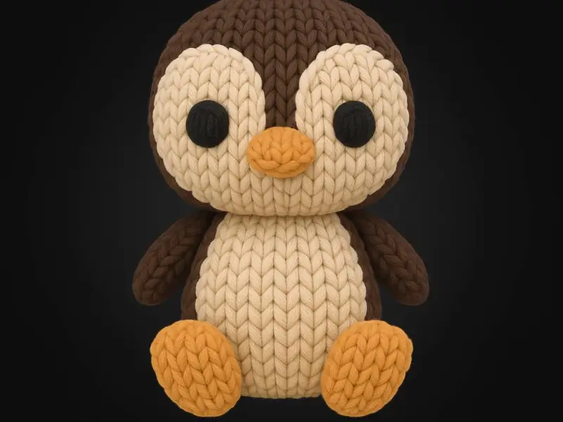 knitted pinguin