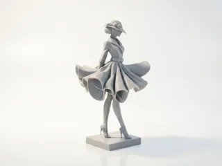 Dancing Lady Sculpture Elegant Figurine 3D Printable