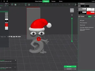 3 – Christmas Number Three in Santa's Hat Figurine