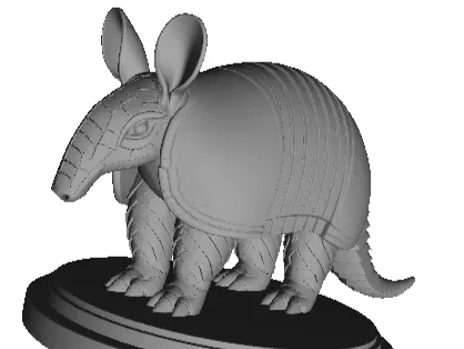4595 Totem Armadillo  Full-Body Color 3D Model STL DND art