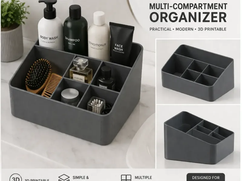 Organisateur de salle de bain multi-compartiments