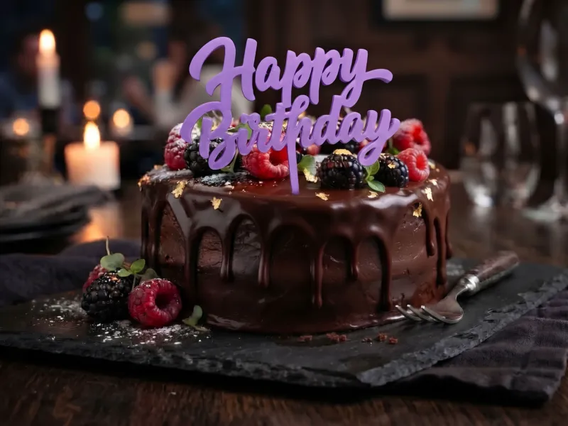 Happy Birthday Cake Topper No Ams
