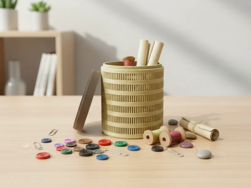 Contenitore cilindrico minimalista con coperchio filettato