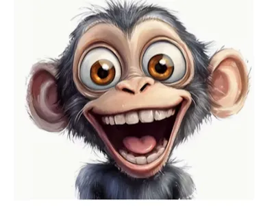 Stylized Cartoon Happy Chimp Büste