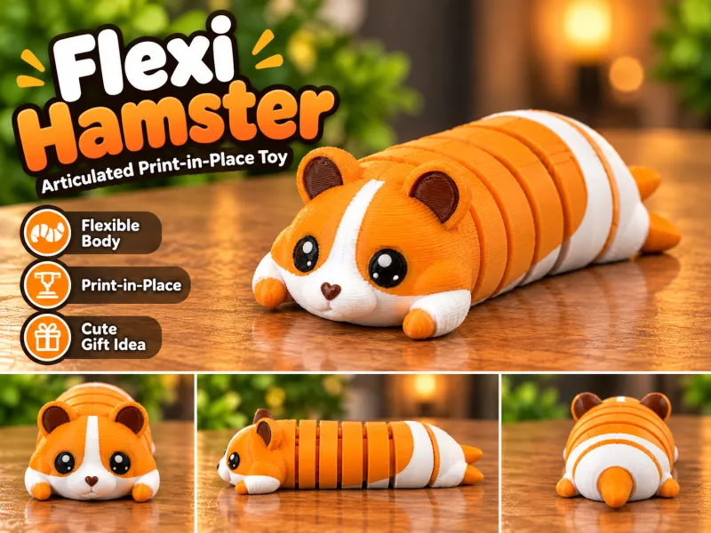 Flexi Hamster – Articulated Print-in-Place Toy