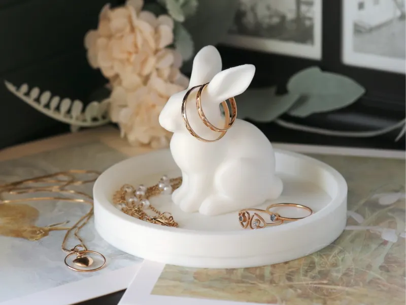 Easter Bunny Ring Holder / Jewelry Dish
