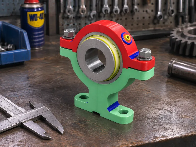 Split Pillow Block Bearing Housing STL – Mechanical Assembly