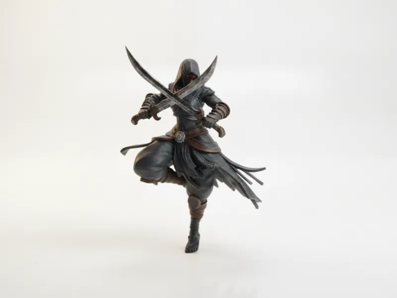 Dual Sword Warrior Figurine Fantasy 3D Printable
