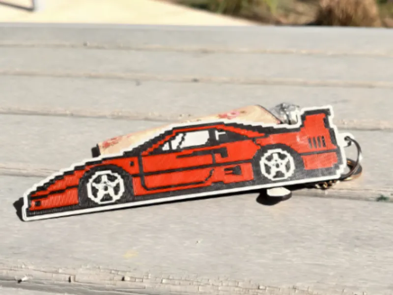Ferrari F40 Pixel Keychain