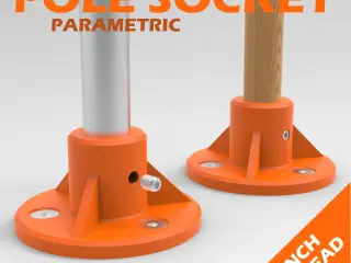 Pole Socket - Pole holder (metric - parametric)