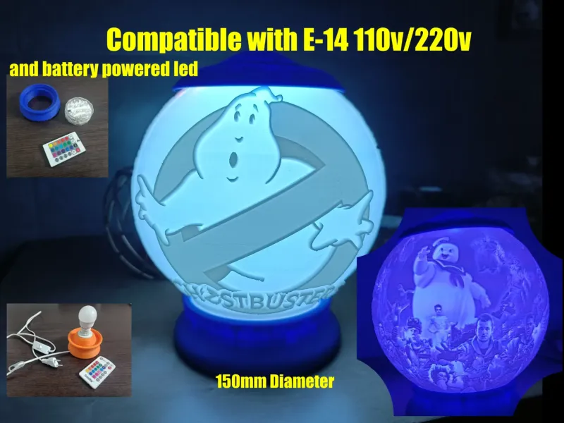 Lampada Notturna a Litofania Ghostbusters