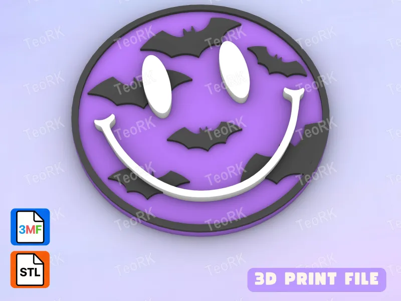 Badge Reel Topper Flat Back smile, bats, halloween
