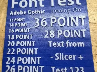 Simple Font Size Test Plate