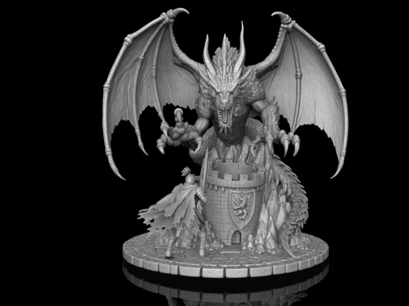 Dragon Knight Pen Holder – Fantasy 3D Print