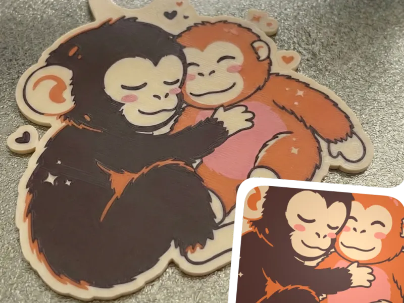 Bookmark of Punch the Monkey with a Peluche