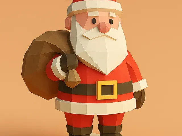 Low Poly Santa Claus 3D Model