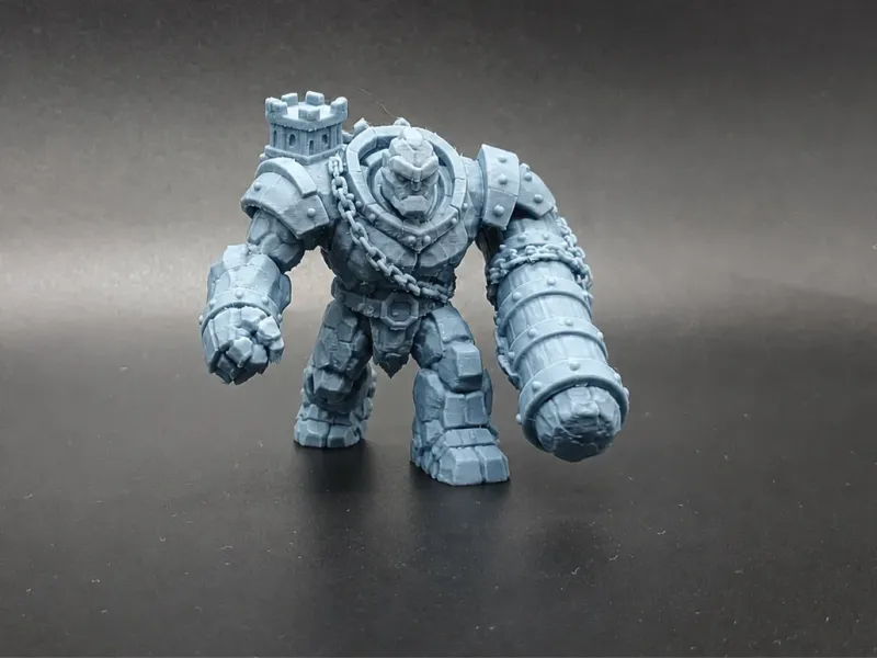 Fortified Stone Golem Fantasy Mini RPG DnD