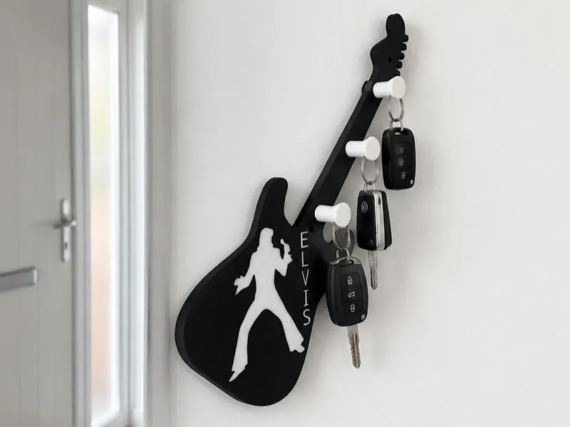 Elvis Guitar Key Rack _ Holder