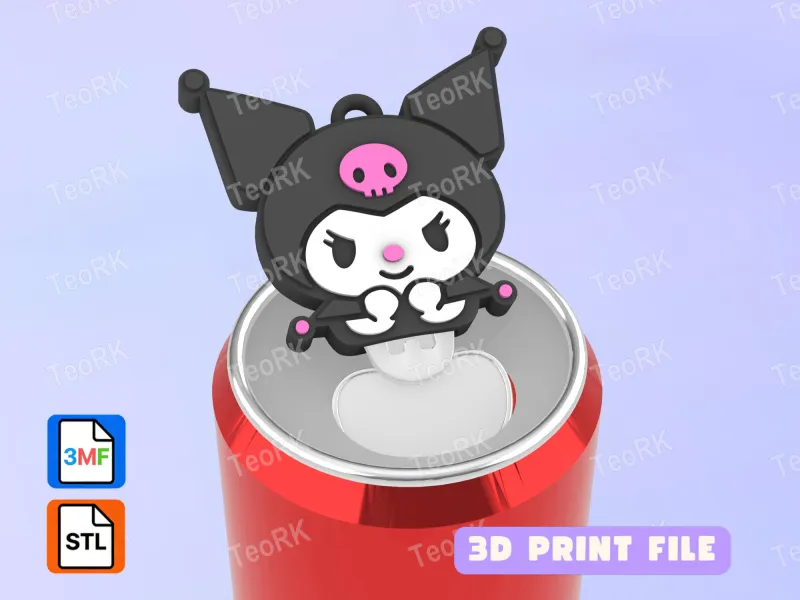 Soda Tab Opener Keychain KUROMI CARTOON