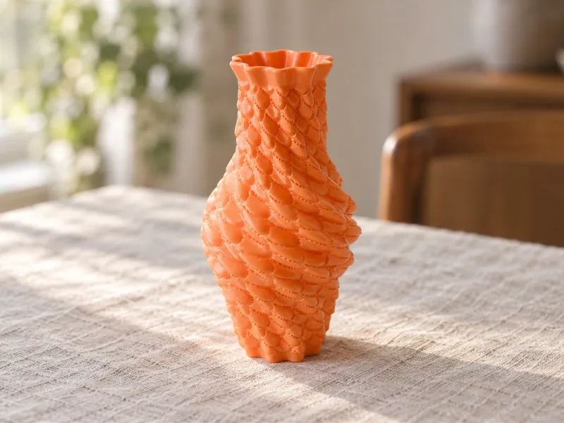 Vase amphore torsadé à lobes et écailles de dragon
