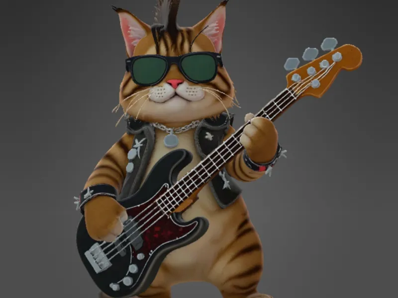 Bengal Cat Rockstar Bass Guitar