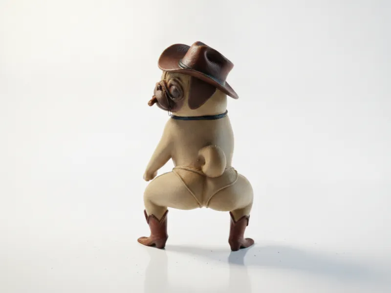 Figurine de chien twerkant, animal de collection imprimable en 3D