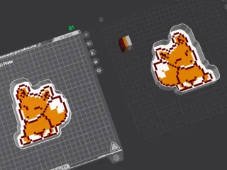 Fox 0, multicolor pixel art nestable box (S)
