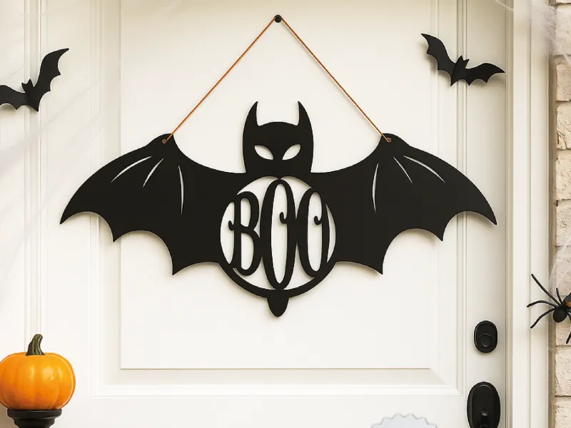 Yarasa Halloween Tabelası, Yarasa 'Boo!', Duvar - Kapı Süsü