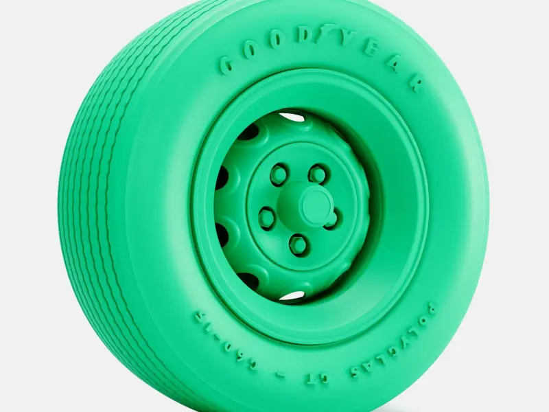 1/24 Schaal, 15x8 Mopar Rallye Wiel, Goodyear Polyglas Band