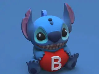 Stitch B Keychain