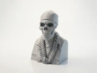 Cool Skeleton Bust Skull Sculpture 3D Printable