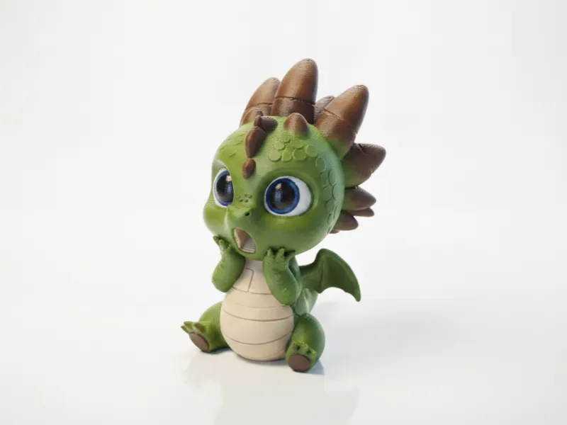 Surprised Dragon Figurine Animal 3D Printable