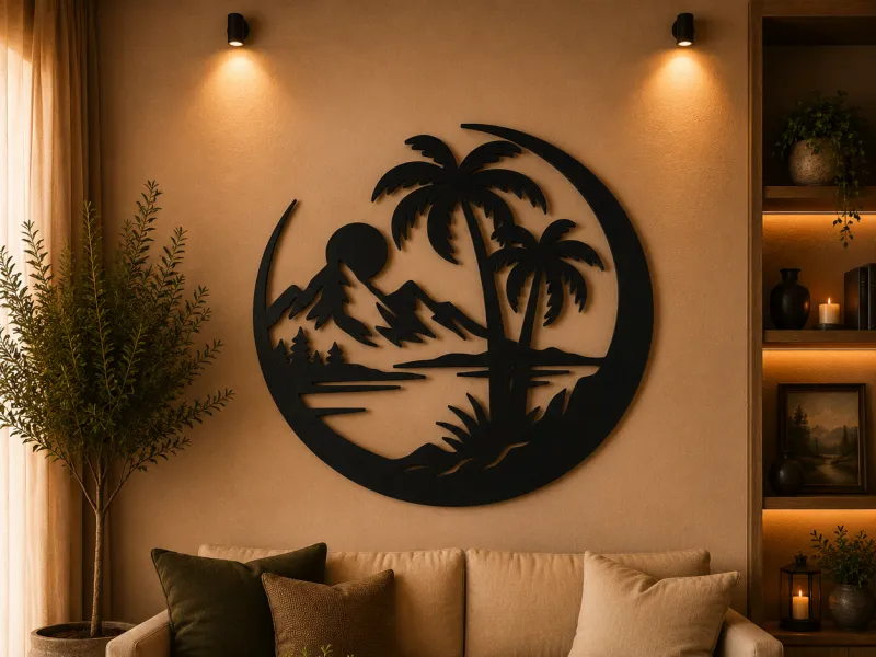 Tropical Island Sunset 2D Wall Art