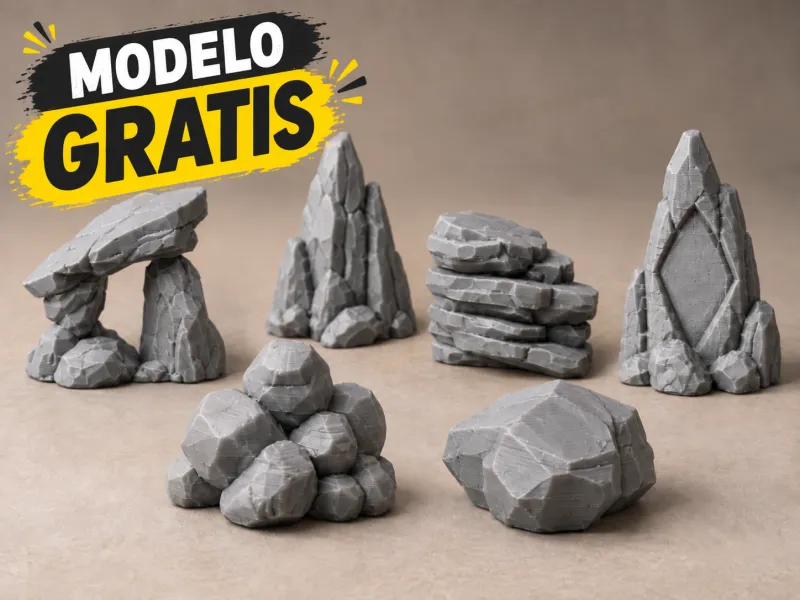 FREE Stylized Rocks – 6 STL Models for Miniatures & Terrain