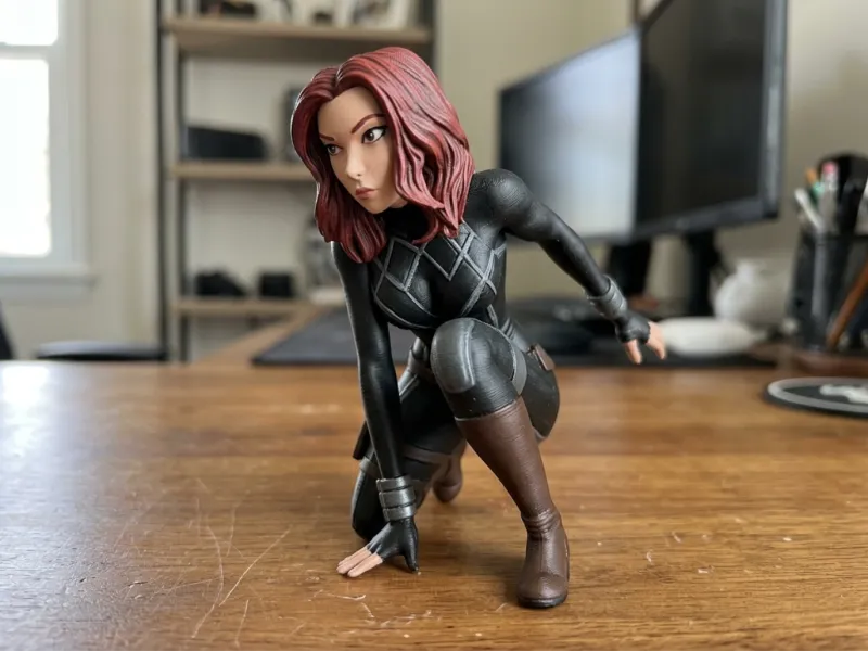 Superhero Landing Pose - Black Widow 3D Print