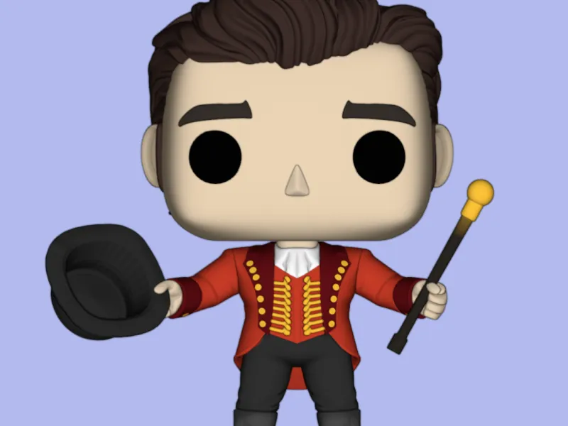 P. T. Barnum inspired stylized collectible figure, designed