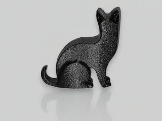 Sitting Cat Silhouette Figurine – Minimalist