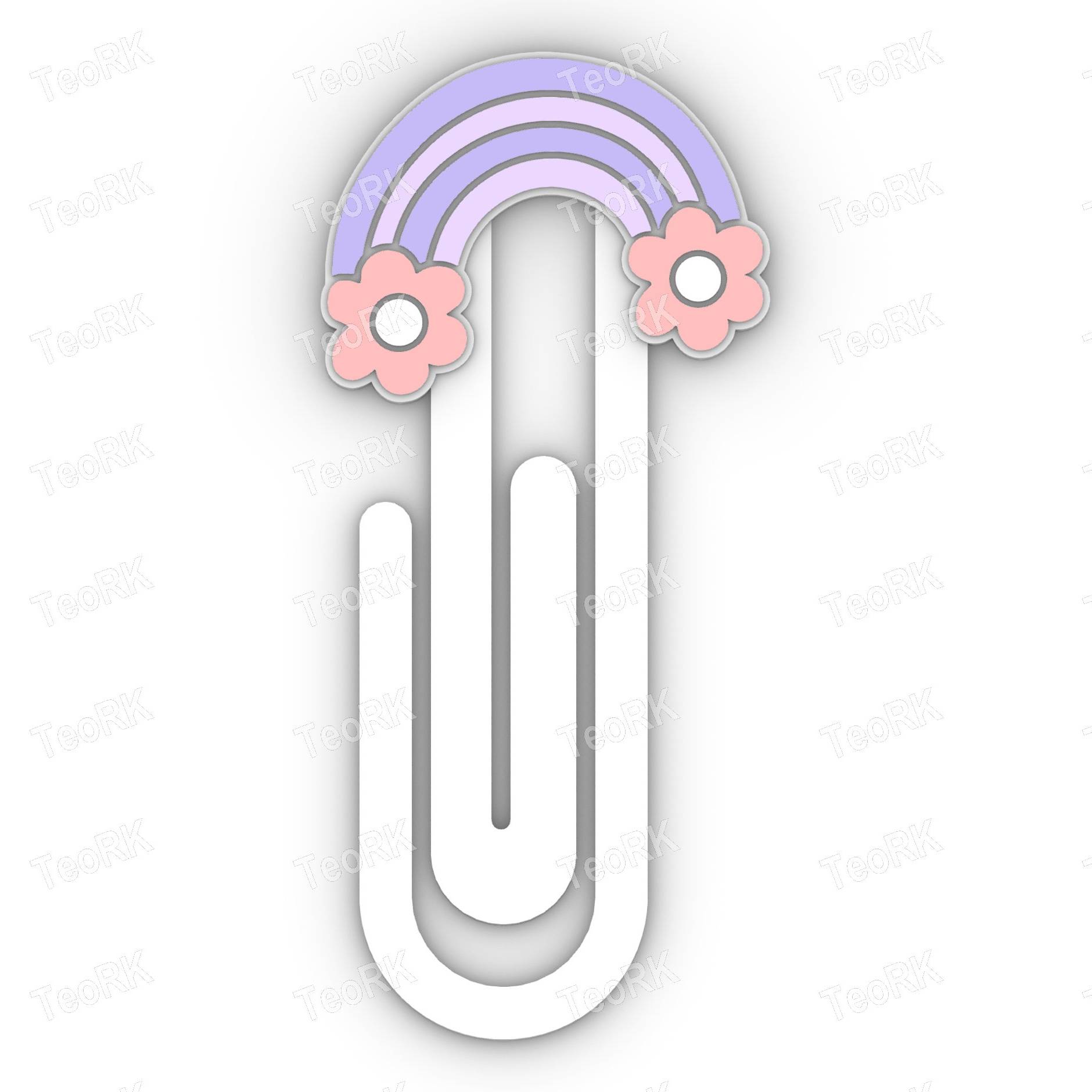 Paperclip Rainbow Flower - bookmark