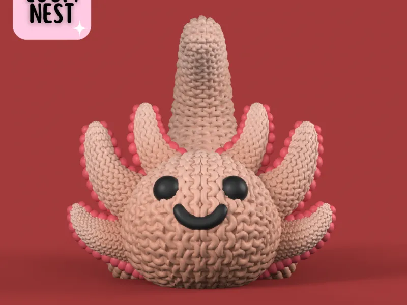 AXOLOTL KNITTED - CROCHET - MF MULTICOLOR - NO SUPPORTS