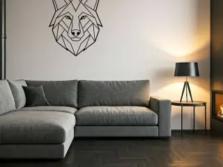 Wolf for wall wallart - low poly