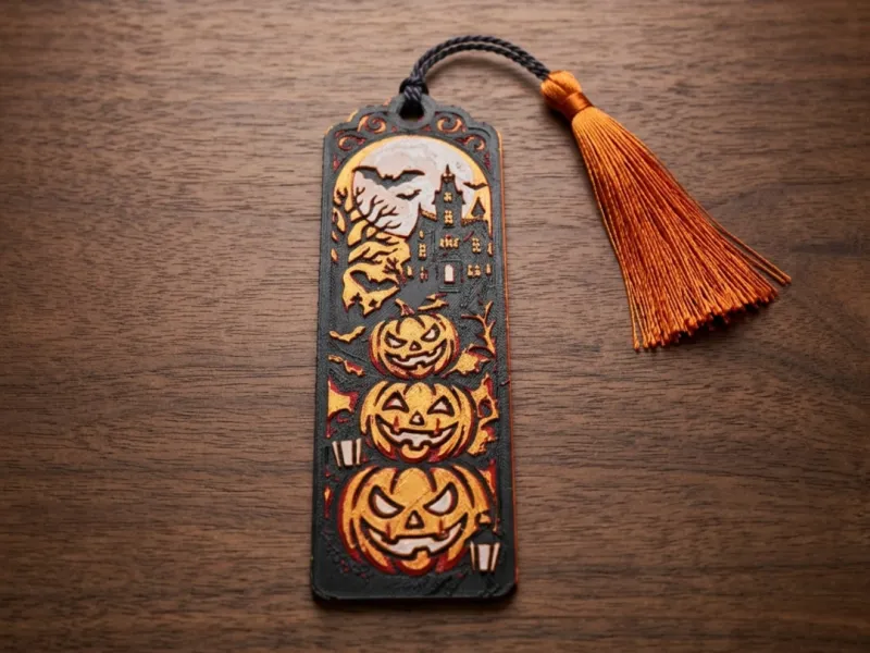 Halloween Pumpkin Bookmark 4-Color MagicRelief Print