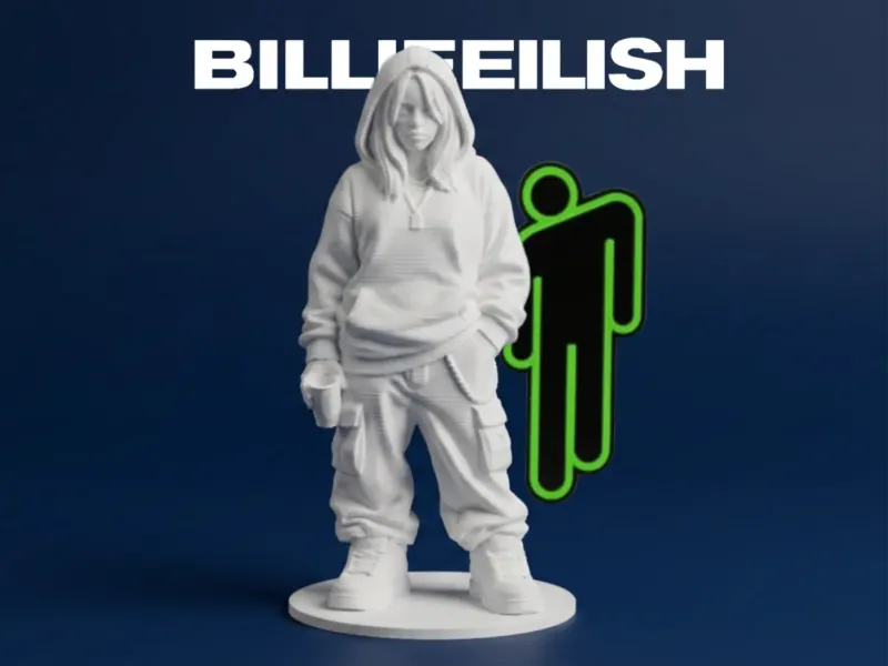 Billie Eilish in Hoodie – Stylized Figurine
