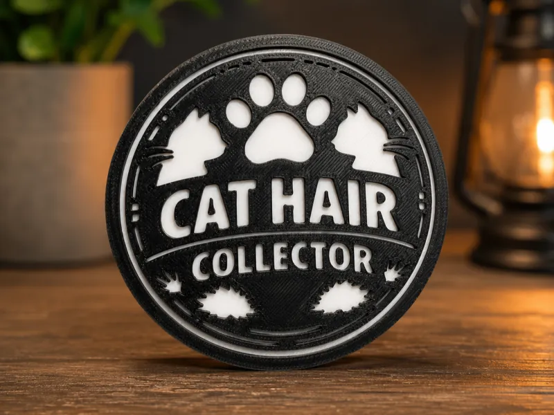 Cat hair collector drink coaster