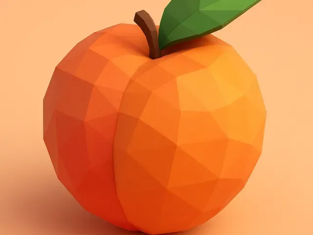 Low Poly Peach 3D Model