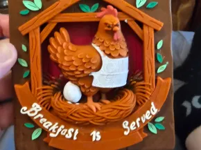Placa de cozinha "O café da manhã está servido"