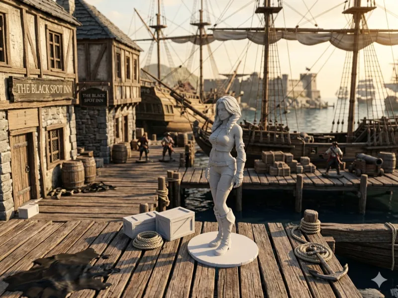 Guerreira de Fantasia – Estatueta Detalhada