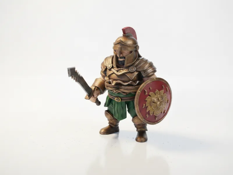 Statuetta di Cavaliere Corazzato Fantasy Stampabile in 3D