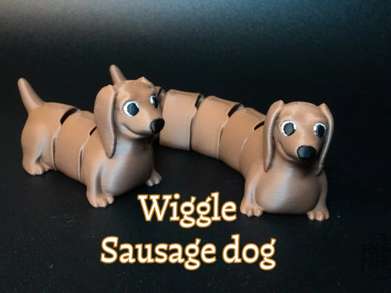 Wiggle Sausage Dog, Print in Place Fidget Toy