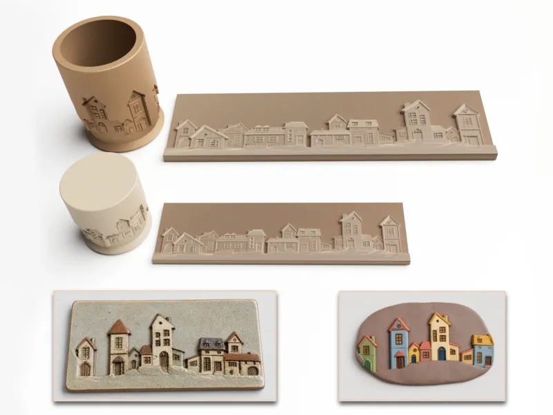 Relief Village Embossing Roller