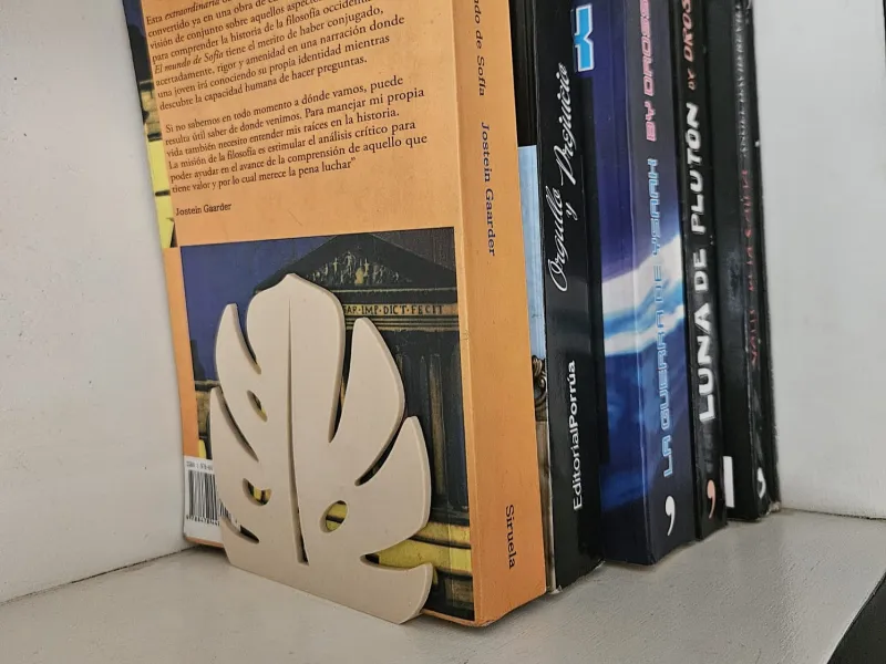 Sujeta libros hoja de monstera